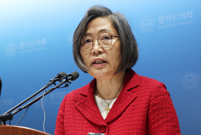 이수정 국민의힘 수원정 예비후보가 19일 오후 경기도 수원시 경기도의회에서 출마 기자회견을 하고 있다. 연합뉴스